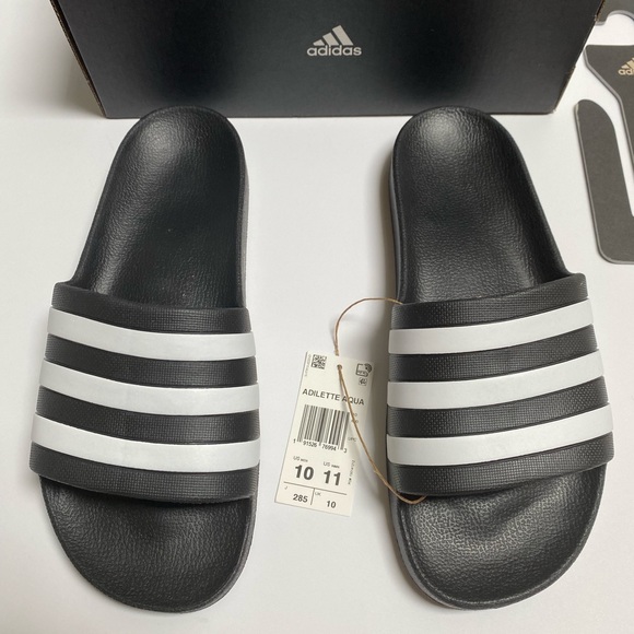 NWT Adidas Adilette Aqua White Slides - Picture 4 of 10